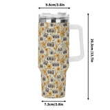 Stainless Steel 40oz (1L) Tumbler - Marigold Floral
