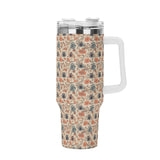 Stainless Steel 40oz (1L) Tumbler - Peach Floral