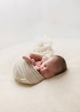 Cream - Beanbag Drop / Stretch Wrap - Fuzzy Knit