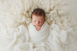 Cream - Beanbag Drop / Stretch Wrap - Fuzzy Knit
