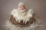 Snowflake - Wrap + Bonnet Set - Sky Blue - Newborn