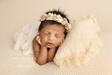 Mini Lace Ruffle Pillow - Butter