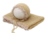 Snowflake - Wrap + Bonnet Set - Teastain - Newborn