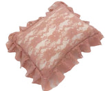 Mini Lace Ruffle Pillow - Rose Rouge