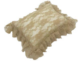 Mini Lace Ruffle Pillow - Tea