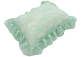 Mini Lace Ruffle Pillow - Mint