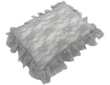 Mini Lace Ruffle Pillow - Silver